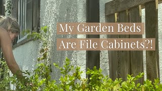 I Turned File Cabinets Into Garden Beds?? | Plant Potatoes With Me; Ruth Stout Method! | Garden VLOG