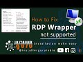 rdp wrapper not supported windows 10 (fix RDP wrapper error in Windows 10🔥💻 (English)@installerguru