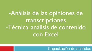 Análisis de contenido cualitativo con Excel. Tablas dinámicas 1/3