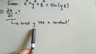 MultiVariable Calculus - Implicit Differentiation