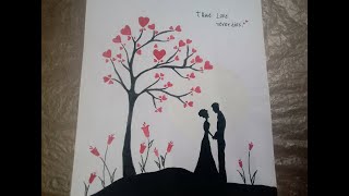 beautiful love couple  painting #/  best interior wall painting ideas!.//by ram vj...