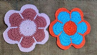 Beautiful flower crochet coaster//crochet coaster// floral coaster// crochet tutorial