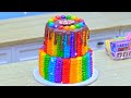 amazing rainbow kitkat cake dessert satisfying mini rainbow chocolate cake recipe asmr