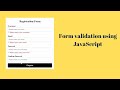 JavaScript Form Validation | Form Validation In JavaScript