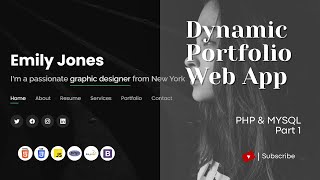 Dynamic Portfolio Web Application in PHP & MySQL - Part 1
