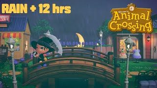 Animal Crossing OST with Rain Sounds (12 HOURS, 1 PM to 12 AM) (Music to Relax/Study/Focus)