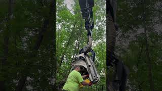 Way easier than a #chainsaw. Check out how you put a chain on a Ponsse #logging