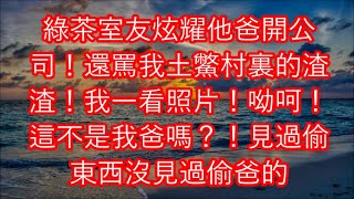 綠茶室友炫耀他爸開公司！還罵我土鱉村裏的渣渣！我一看照片！呦呵！這不是我爸嗎？！見過偷東西沒見過偷爸的