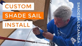 How to Install a Custom Shade Sail | Pulley System, Cable Clamps & Turnbuckles