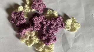 Crochet little flower ถักดอกไม้เล็กๆสำหรับตกแต่งชิ้นงานง่ายๆ