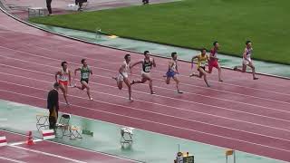 男子　100m 準決勝1組　菅凌也