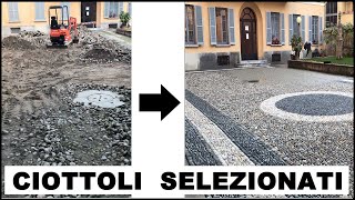 Ricostruzione di pavimento in ciottoli selezionati - Milano - Radioli Pavimenti- pavimenti in pietra