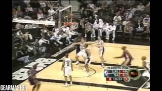Los Angeles Lakers' Big 4 vs Spurs Full Highlights (2004 WCSF GM2) (2004.05.05)