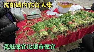 沈阳城内农贸大集，很多菜论堆挺便宜，跟生鲜超市比有优势