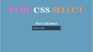 How To Make Pure CSS Select | HTML & CSS Only