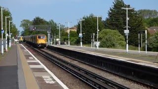 GB Railfreight (GBRf) Class 73/1 73136, 73128 and Class 66/7 66752 Barnham 6/6/15