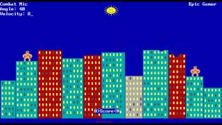 QBASIC Gorillas (1991) Old School Game Play with Combat Micah