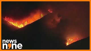 Wind-Fuelled Wildfire Erupts on California's Otay Mountain | California Wildfire | News9