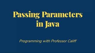 Passing Parameters in Java