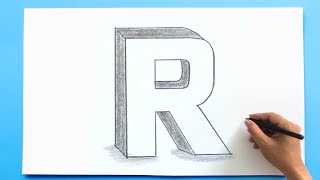 3D Letter Drawing - R