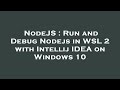 NodeJS : Run and Debug Nodejs in WSL 2 with Intellij IDEA on Windows 10