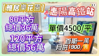 雅居樂花園丨80平方總價36萬丨120平方總價56萬丨價單4500蚊/平方丨首期1萬 月供1900蚊丨惠陽高鐵站丨#惠州房產 #筍盤 #臨深樓盤 #大灣區惠州 #惠陽高鐵 #低首付 #惠陽淡水