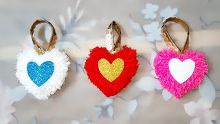 Easy Pom Pom Heart Making | 💕 How to Make a Yarn Heart ♥️ | DIY Craft Tutorial 🎨 | Easy craft Ideas