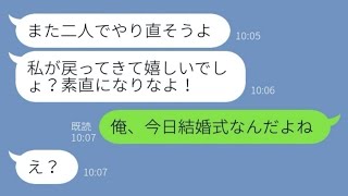 【LINE】結婚式当日にドタキャンして浮気男と駆け落ちした新婦→1年後、泣きついて復縁要請してきた女にある事実を伝えた時の反応が...w【スカッとする話】