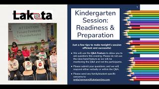 Kindergarten Readiness Webinar for the 2026-2027 School Year