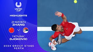 Zhizhen Zhang v Novak Djokovic Highlights | United Cup 2024 Group E