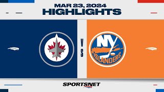 NHL Highlights | Jets vs. Islanders - March 23, 2024