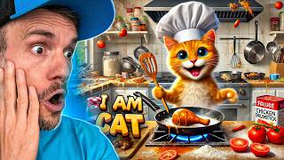 Gato DESTRÓI a Cozinha e faz MUITA Bagunça! 🐱🍗 I AM CAT VR - Brancoala Games