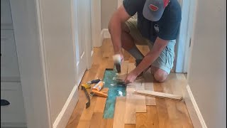 OHH NOOO!!! These Hardwood Floors are ruined by water damage! Watch as I repair, sand, and refinish!