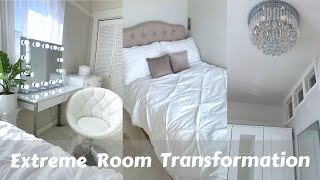EXTREME BEDROOM MAKEOVER | a simple yet glam room transformation + room tour