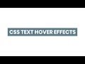 CSS Text Hover Effects | Html CSS