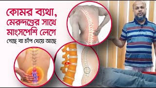 কোমর ব্যথা, মেরুদণ্ডের সাথে মাংসপেশি লেগে গেছে, চাপ খেয়ে আছে | Back Pain, Disk Prolapse, Slip Disk