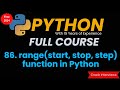 Range function in Python | for Loop with range() function