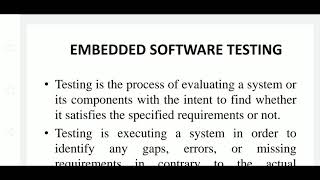 EMBEDDED SOFTWARE TESTING - PART 1