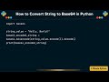 How to Convert String to Base64 in Python