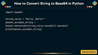 How to Convert String to Base64 in Python