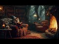 old mr. brown the owl in the cozy hollow • forest library ambience u0026 subtle reading music