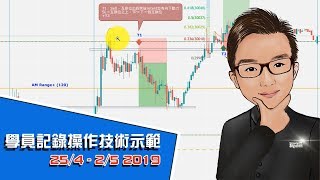 0119屆學員交易記錄操作技術示範 長炒 短炒 外匯 期指 期貨 25 Apr - 2 May 2019