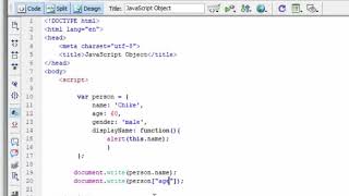 Javascript Tutorial -32- Accessing Objects Properties