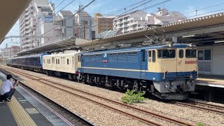 9594レ 伊豆急2100系 THE ROYAL EXPRESS 甲種　EF65 2096+マニ50 2186+伊豆急2100系R-5編成　西国分寺駅通過シーン