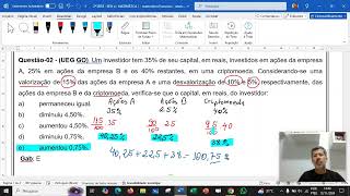 RESOLUÇÃO DE QUESTÕES SOBRE MATEMÁTICA FINANCEIRA