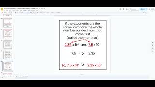 Scientific Notation: Compare and Order