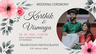 WEDDING CEREMONY | KARTHIK AND VISMAYA | LIVE