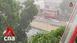 Flash floods in parts of Singapore amid heavy rain