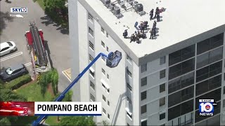 Rooftop rescue caught on camera in Pompano Beach