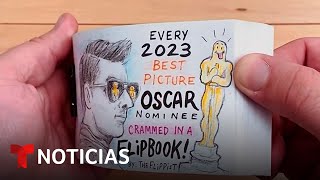 Artista crea un 'flipbook' con los filmes nominados al Oscar | Noticias Telemundo